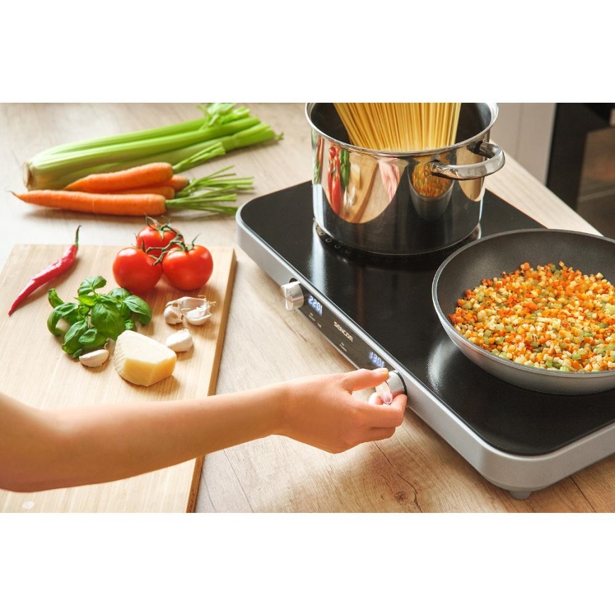 Plită vitroceramică dublă cu afișaj LCD 3500W/230V