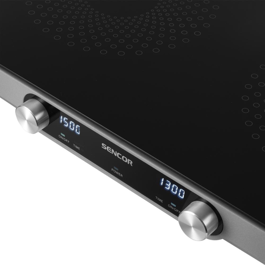 Plită vitroceramică dublă cu afișaj LCD 3500W/230V