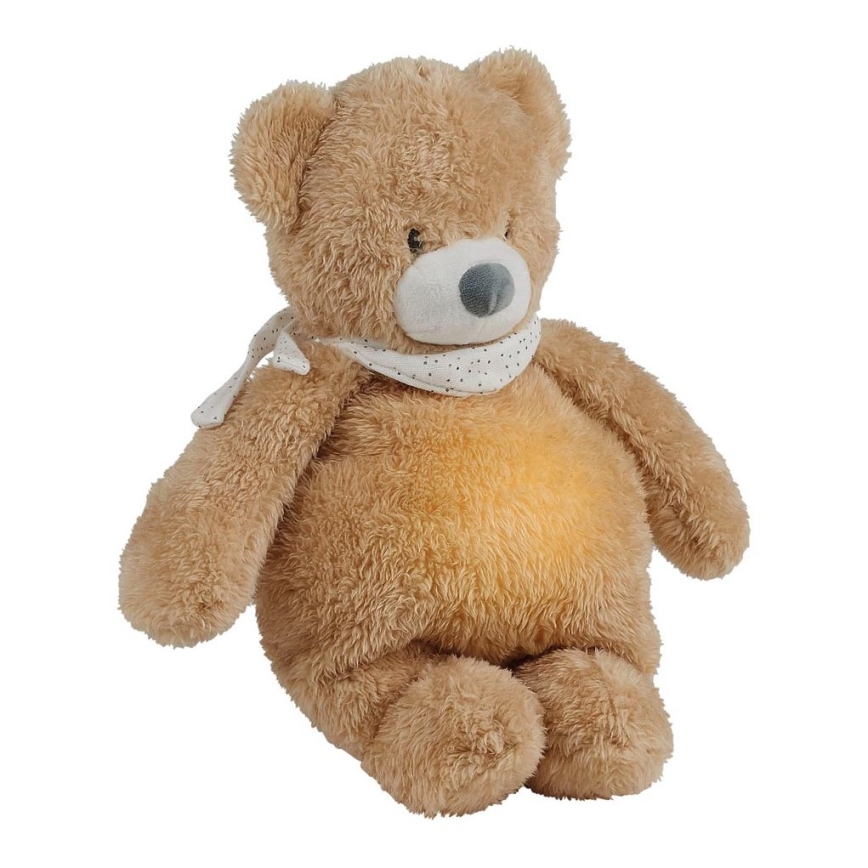 Pluș de îmbrățișat cu melodii și lumină SLEEPY BEAR 4 în 1 maro Nattou