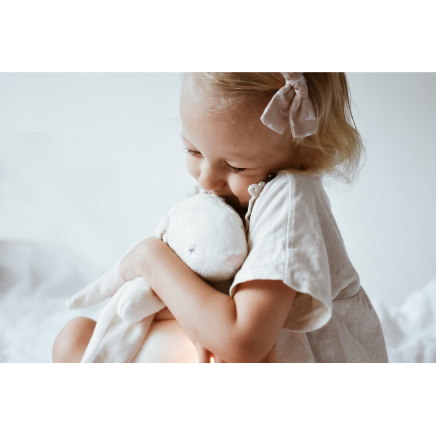 Pluș de îmbrățișat cu sunete și lumină Moonie iepuraș 2.0 organic polar