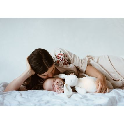 Pluș de îmbrățișat cu sunete și lumină Moonie iepuraș 2.0 organic polar