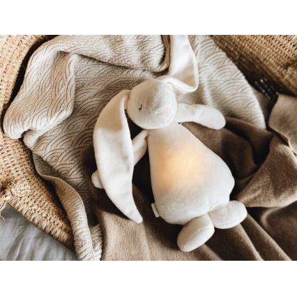 Pluș de îmbrățișat cu sunete și lumină Moonie iepuraș 2.0 organic sand