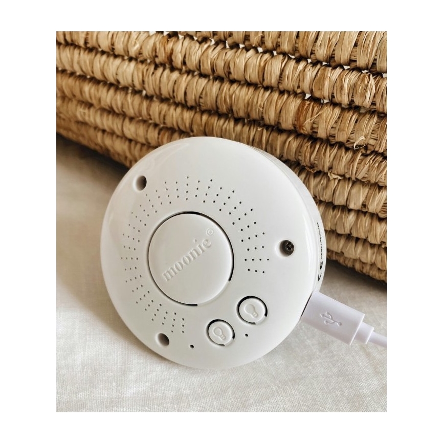 Pluș de îmbrățișat cu sunete și lumină Moonie ursuleț organic honey natur