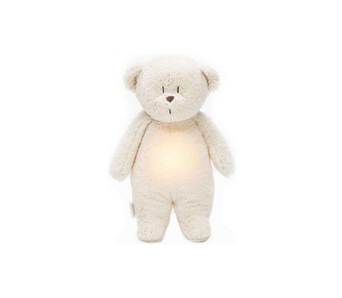 Pluș de îmbrățișat cu sunete și lumină ursuleț organic polar natur Moonie