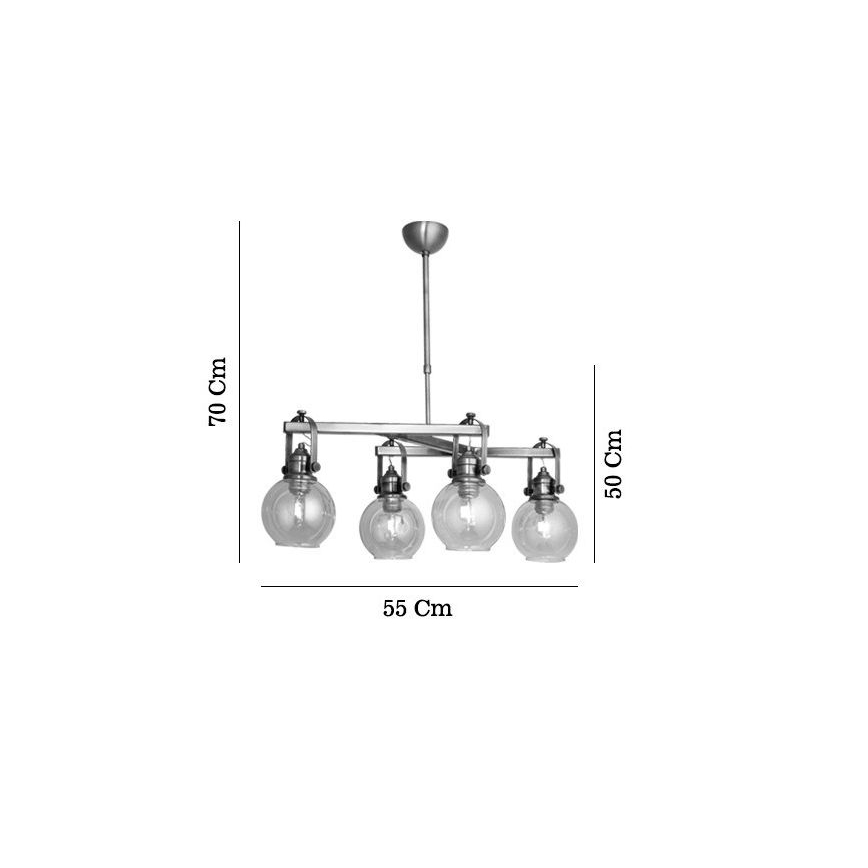 POLINO Lustră pe tijă 4xE27/40W/230V bronz