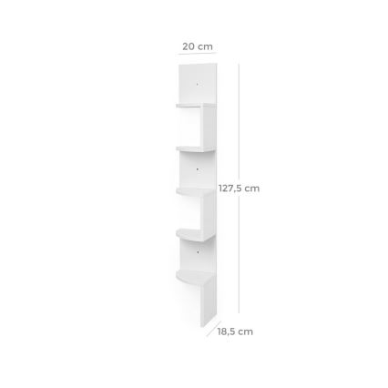 Poliță de colț de perete SNAKE, albă