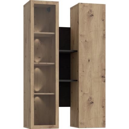 Poliță de perete INAR, stejar/negru