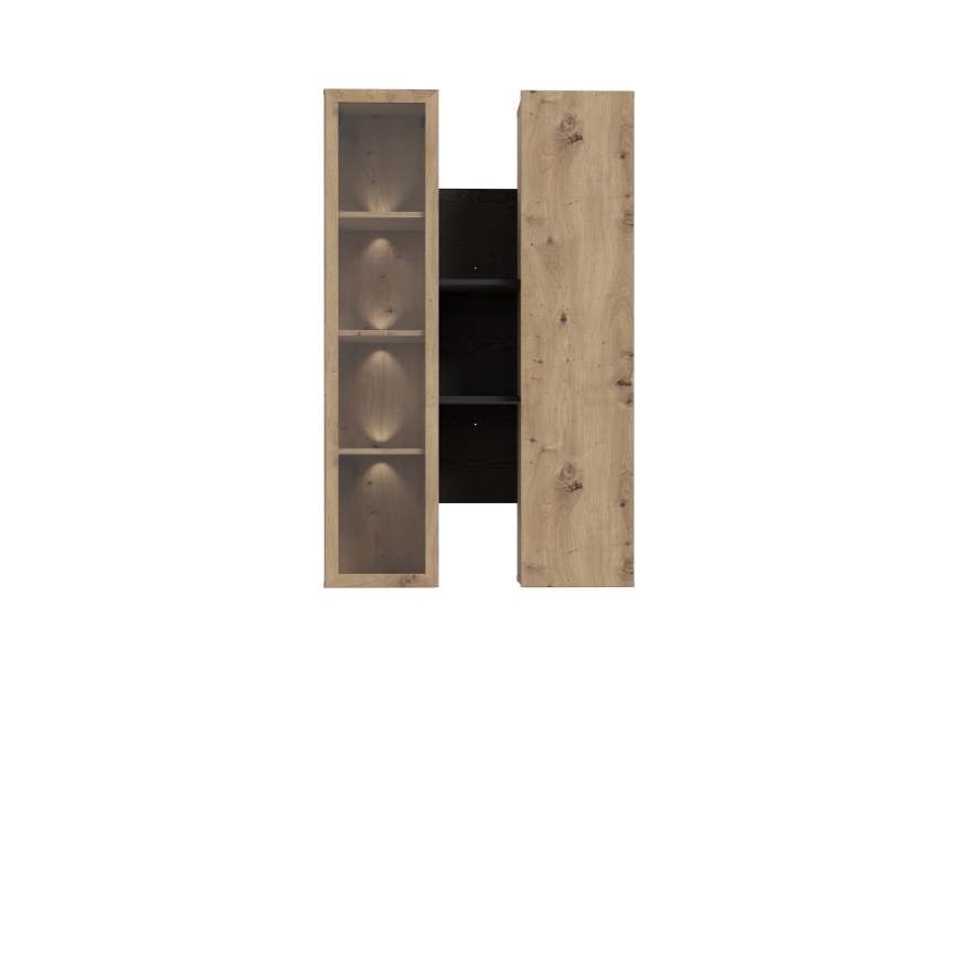 Poliță de perete INAR, stejar/negru