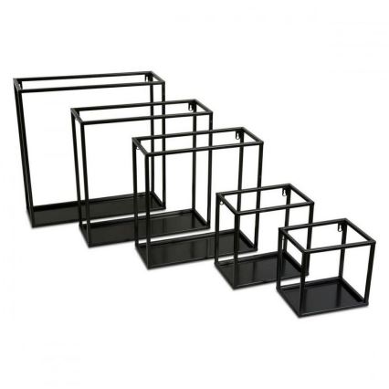 Raft de perete negru 20x20 cm