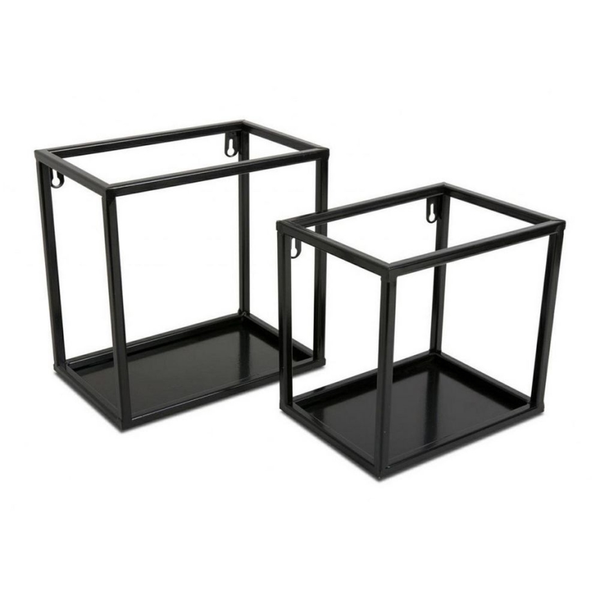 Raft de perete negru 20x20 cm