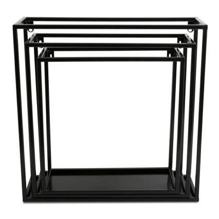 Raft de perete negru 35x35 cm