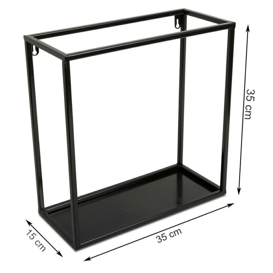 Raft de perete negru 35x35 cm