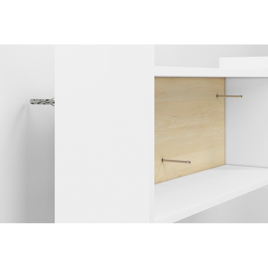 Raft de perete pentru copii BUBO 35x72 cm alb/stejar deschis