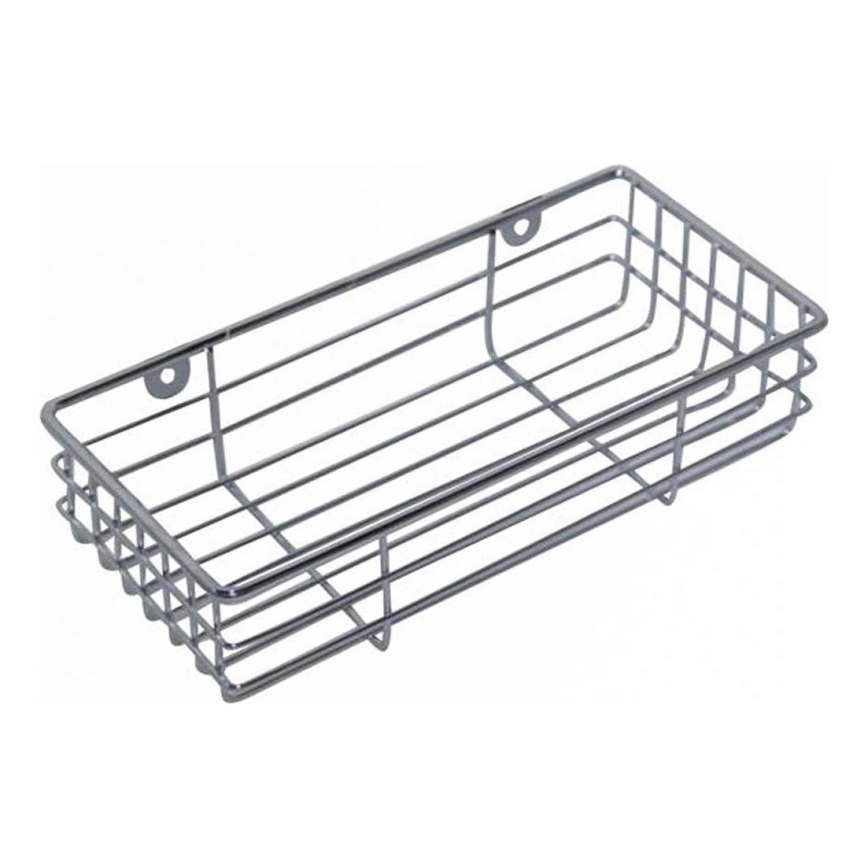 Poliță de perete pentru duș, 12 x 25 cm, crom lucios