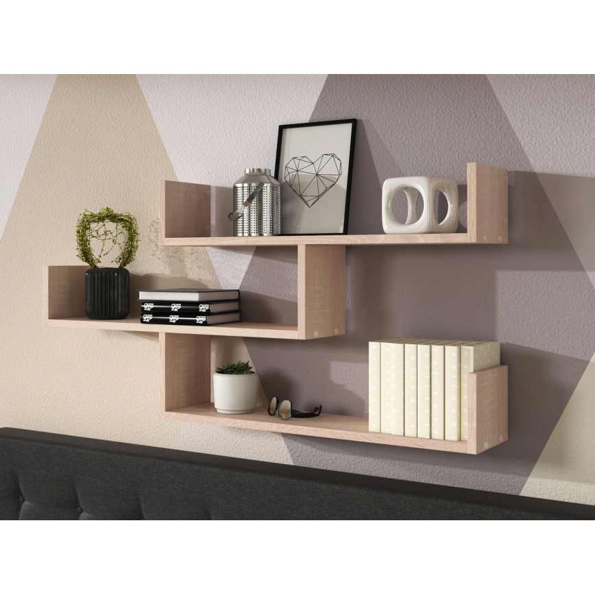 Poliță de perete TRIO 119x55x18 cm stejar Sonoma