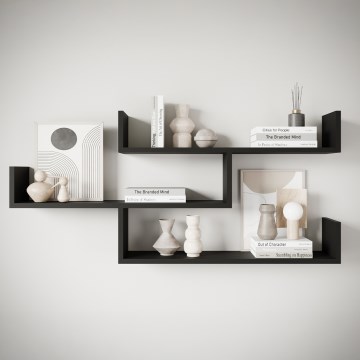 Poliță de perete TRIO 55 x 119 cm, grafit negru