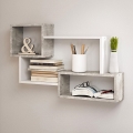 Poliță de perete TRIO 87x54x18 cm gri/albă