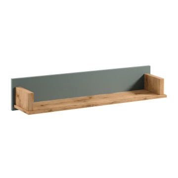Poliță MENTA 110x20x21 cm, stejar Wotan/verde