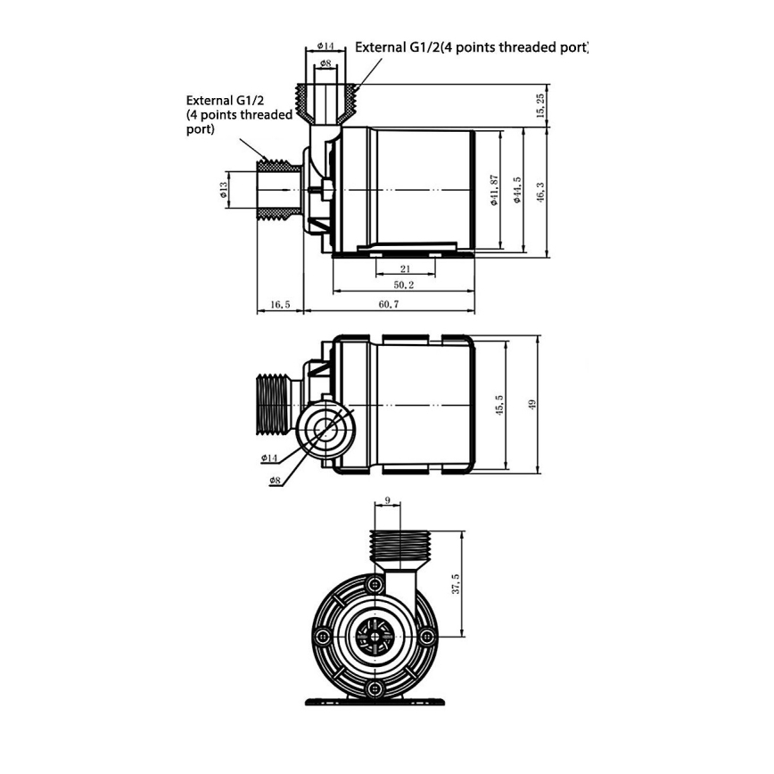 Pompă 24 V, debit 800 l/h