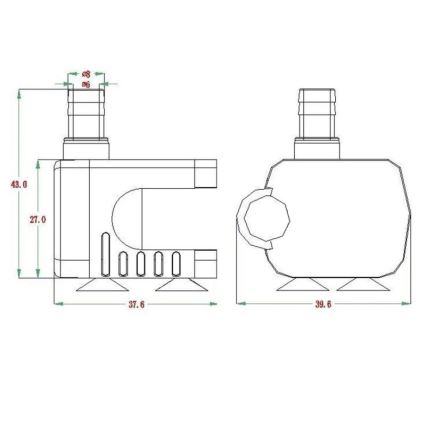 Pompă 5–12 V, debit 200 l/h