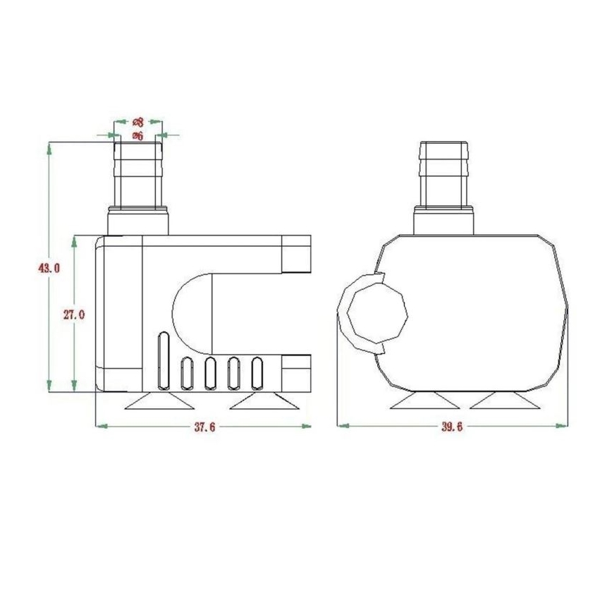 Pompă 5–12 V, debit 200 l/h