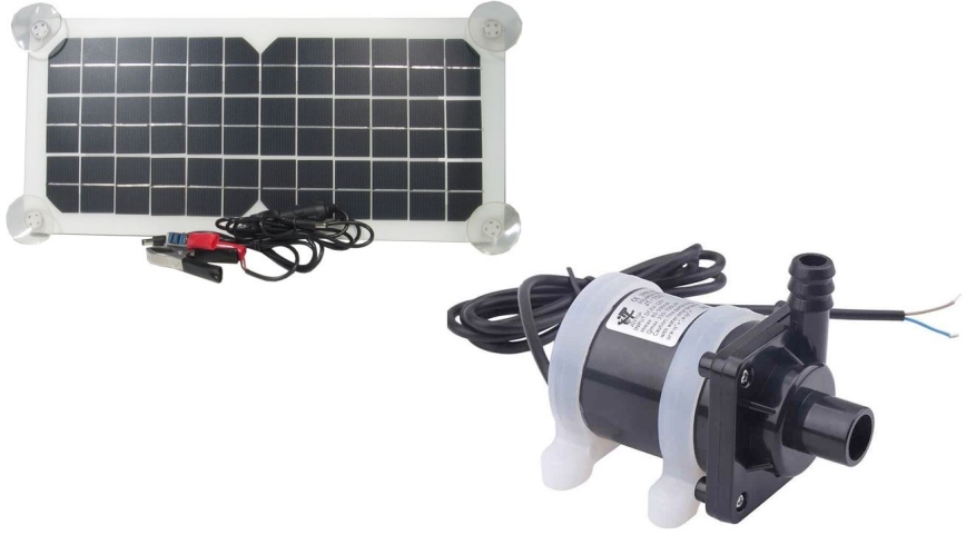 Pompă solară cu panou fotovoltaic USB, 900 l/h, 20 W