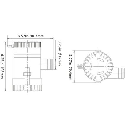 Pompa submersibilă pentru barcă, 12 V, 47 l/min