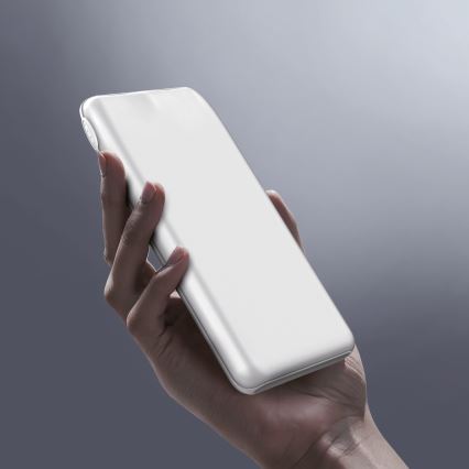 Power Bank 10000 mAh 10W Power Delivery 2xUSB-C + 1xUSB-A albă