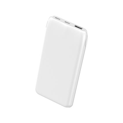 Power Bank 10000 mAh 10W Power Delivery 2xUSB-C + 1xUSB-A albă