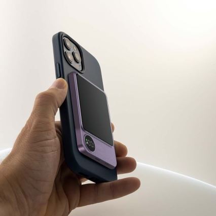 Power Bank cu ecran și încărcare wireless Power Delivery 5000mAh/20W/5V violet