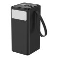 Power Bank 60000 mAh 65W Power Delivery, 4xUSB-A + 2xUSB-C, cu lanternă LED și cablu USB-C de 1m, negru