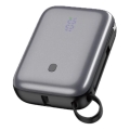 Power Bank compact de 10000 mAh cu Power Delivery 20W, cablu USB-C retractabil încorporat de 1 m, negru