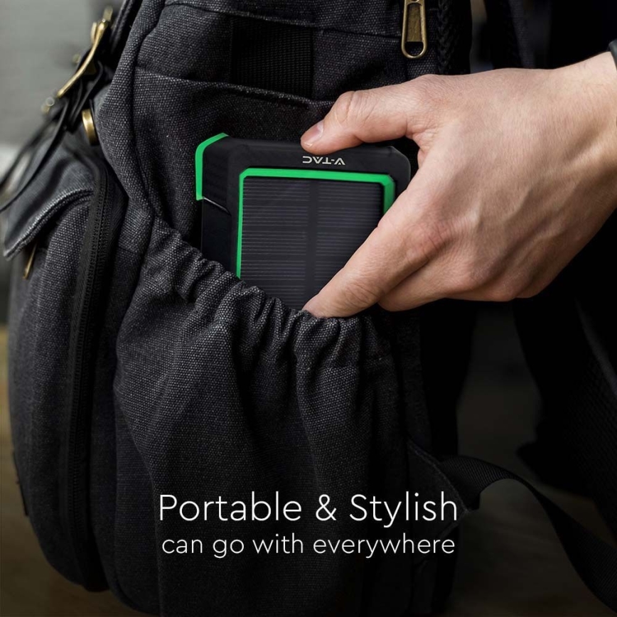 Power Bank solară Power Delivery 10000mAh/10W/5V negru