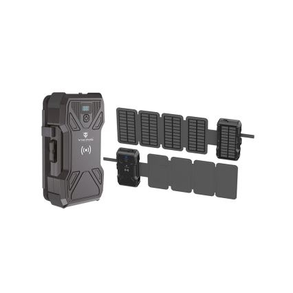 Viking – Powerbank cu lanternă LED, încărcare wireless și panou solar, Power Delivery 22,5 W / 30.000 mAh