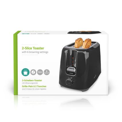 Prăjitor de pâine cu două fante 700W/230V negru