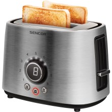 Prăjitor de pâine cu două fante și funcție de încălzire 1000W/230V argintie Sencor