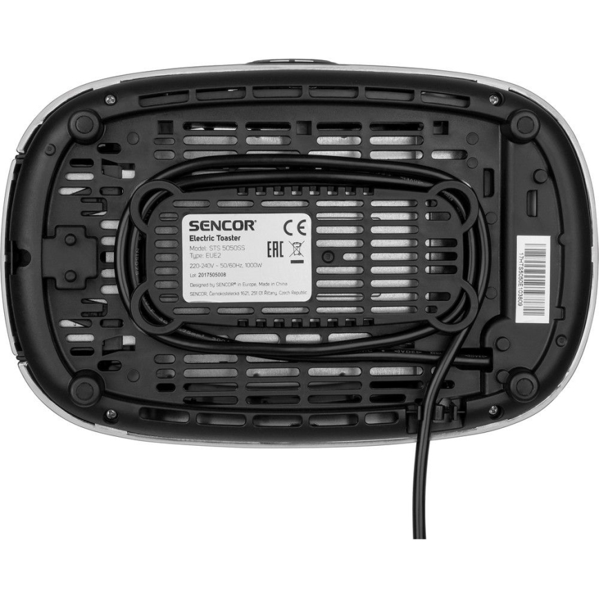 Prăjitor de pâine cu două fante și funcție de încălzire Sencor 1000W/230V cupru