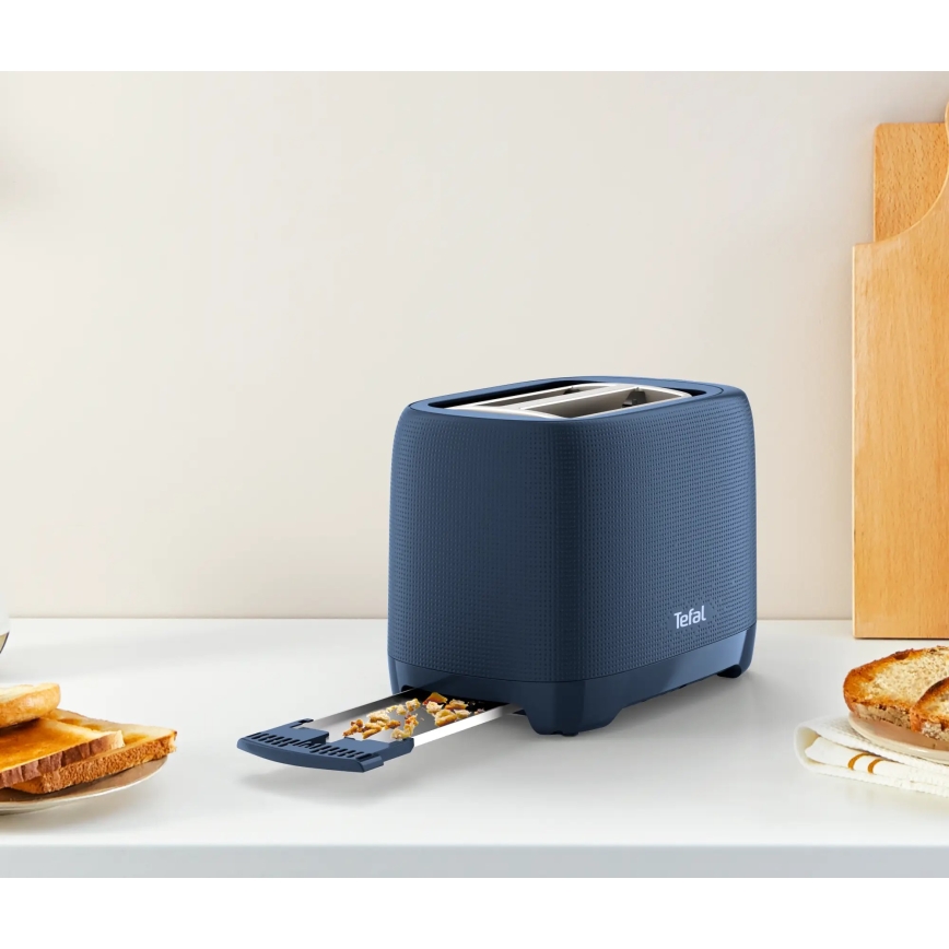 Prăjitor de pâine cu două fante Tefal MORNING 850W/230V albastru