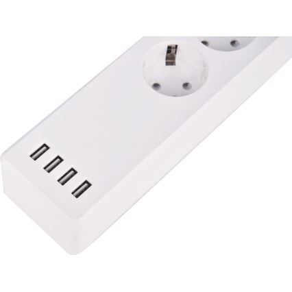 Prelungitor cu întrerupător 1,8 m + 4xUSB/Wi-Fi Tuya SCHUKO