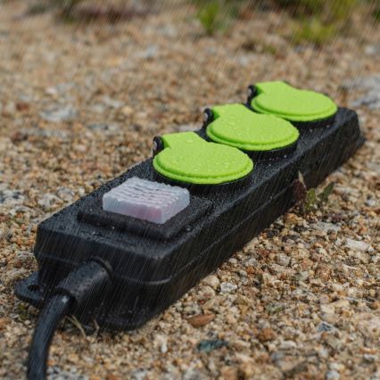 Prelungitor 20m cu 3 prize și întrerupător IP44