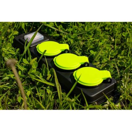 Prelungitor 20m cu 3 prize și întrerupător IP44