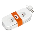 Prelungitor 2Z + 2xUSB 1,4 m alb
