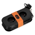 Prelungitor 2Z + 2xUSB 1,4 m negru