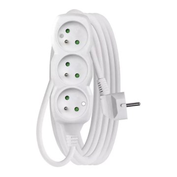 Prelungitor 3Z 5m alb