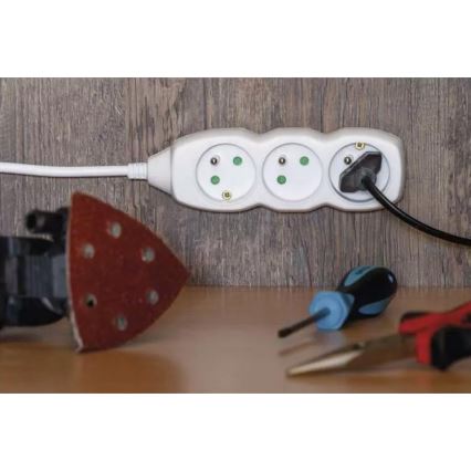 Prelungitor 3Z 5m alb