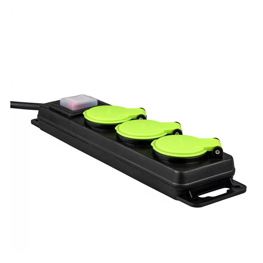 Prelungitor cu 3 prize și întrerupător, 5 m, IP44