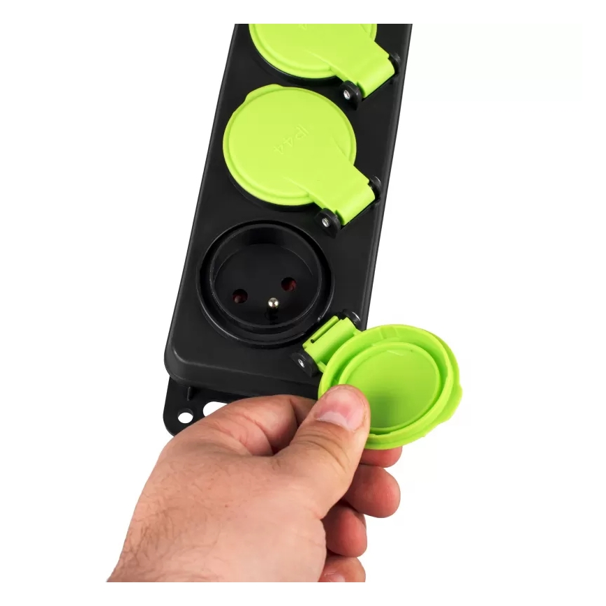 Prelungitor cu 3 prize și întrerupător, 5 m, IP44