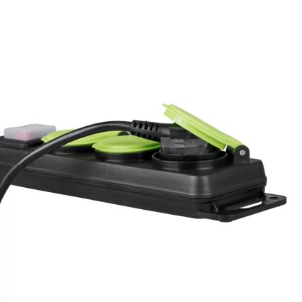 Prelungitor cu 3 prize și întrerupător, 5 m, IP44