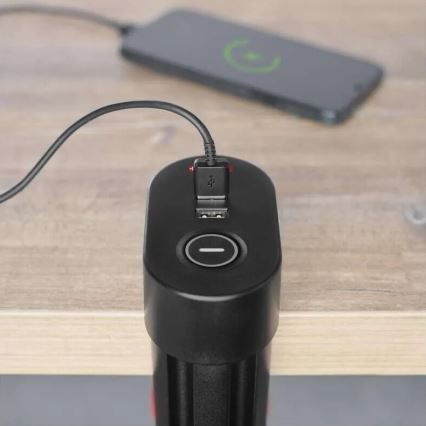 Prelungitor cu element de fixare de blat 3Z + 3xUSB 1,5m negru
