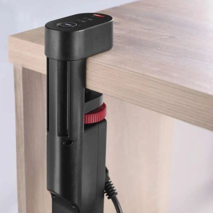Prelungitor cu element de fixare de blat 3Z + 3xUSB 1,5m negru